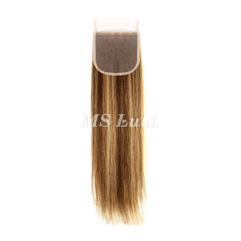 Straight #4/27 Highlight Virgin Human Hair 4x4 13x4 Transparent Lace Closure/Frontal - 图片 2